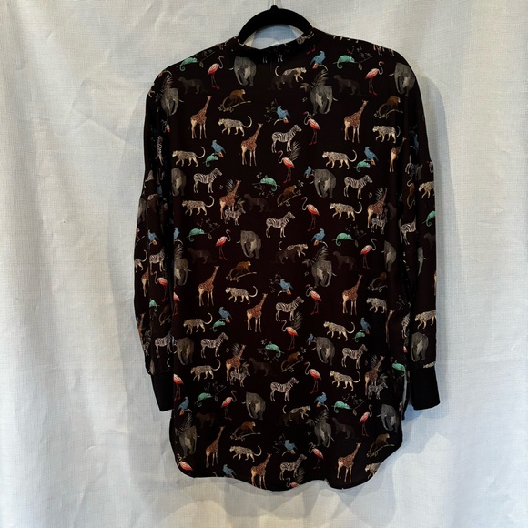 Zara long sleeve Animal Print Top EUC size S - Picture 4 of 6